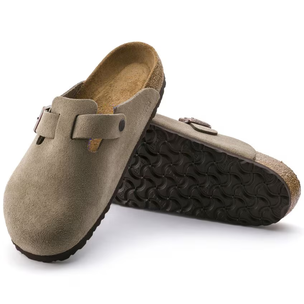 Boston Suède Taupe – Zacht Voetbed - STIVO