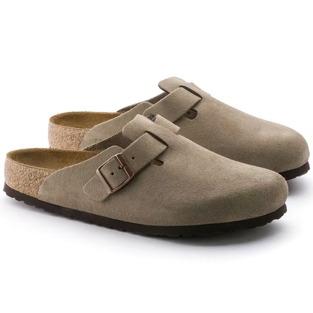 Boston Suède Taupe – Zacht Voetbed - STIVO
